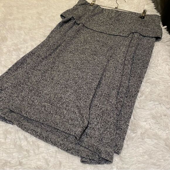 Anthropologie Eri + Ali Naples Off The Shoulder Knit Tunic in Gray Black NWT Ext - Picture 6 of 7